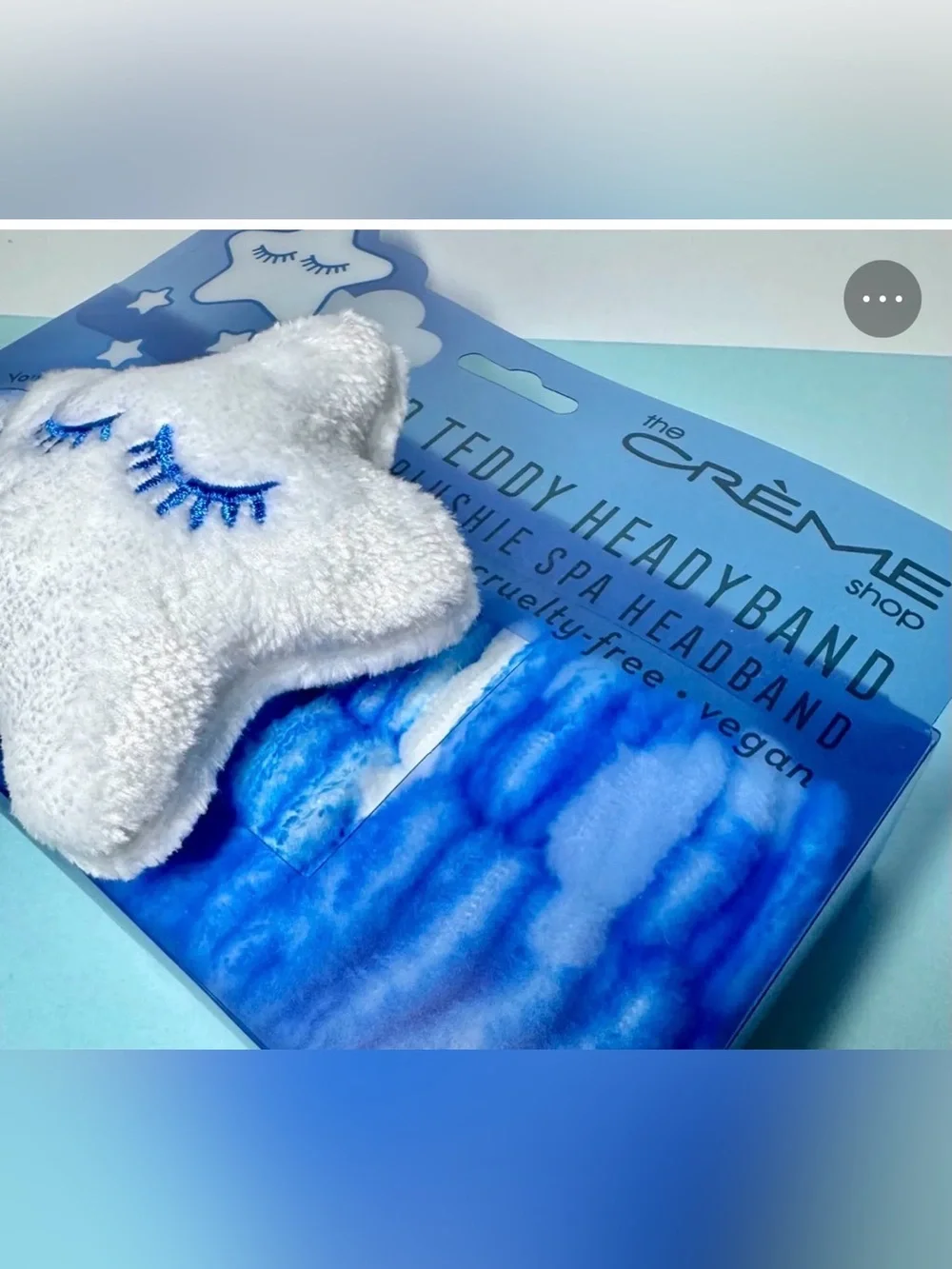 The Crème Shop White Star 3D Plush Headband - Soft Bath & Hair Wrap